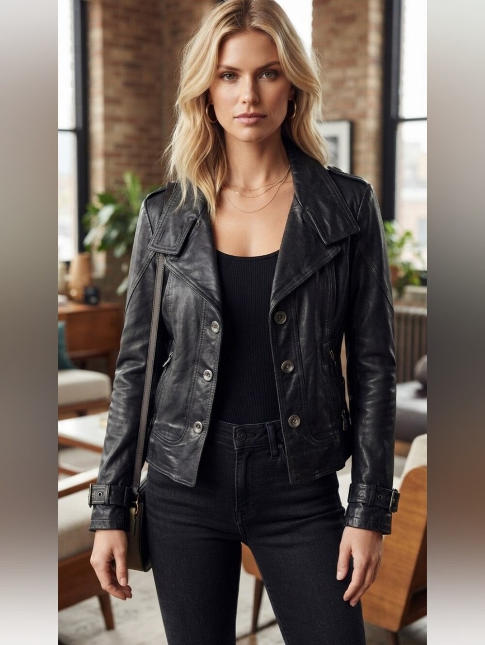 Danier Italian Leather Jacket  Size Small